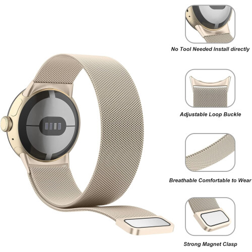 Stainless Steel Mesh Band for Google Pixel Watch 3 41mm 2