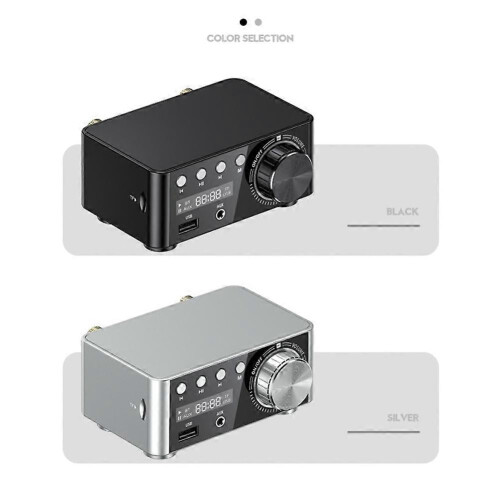 100W Class D Bluetooth 5.0 Audio Amplifier Black 1