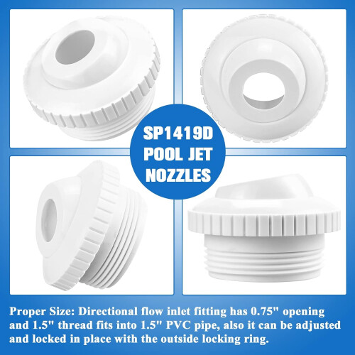 Pool Jet Nozzles 3/4 Inch Flow Inlet Fitting Opening 1