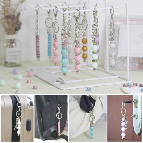 Beadable Keychain Set Silicone Spacer Beads 84 pcs 2