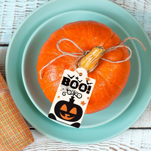 Halloween Tags with String 80 Pcs 8 Designs 2