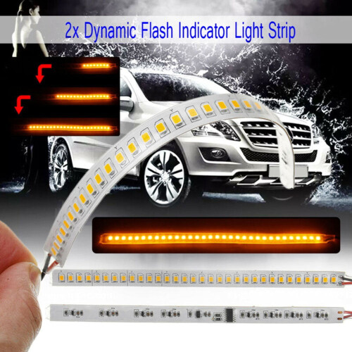 LED Car Side Mirror Turn Signal Strip 18cm 2 pcs 2