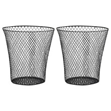 Black Iron Wire Waste Bin Minimalist Outdoor 2 pcs