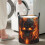 Fire Skull Gothic Laundry Hamper Foldable with Handle 5