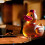Engraved Red Carafe Glass Bottle 10 oz 5