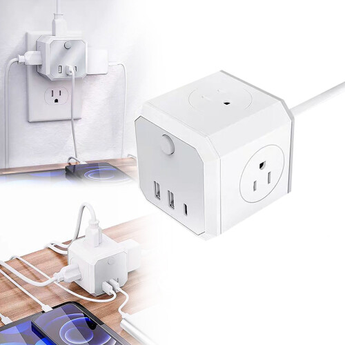 7-in-1 Cordless Cube Electrical Tool with 4 Sockets 2 USB 1
