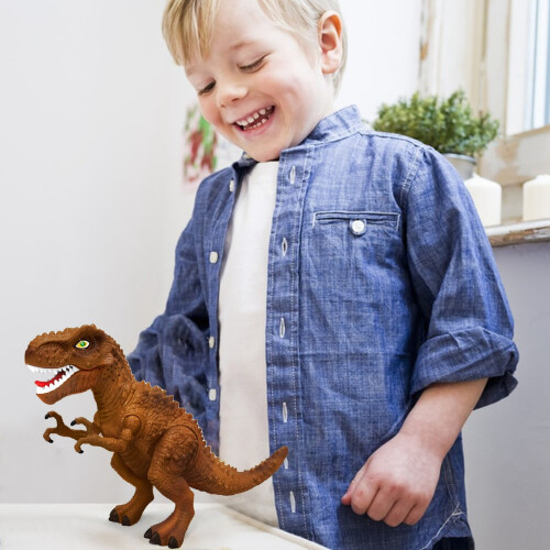 Electronic Walking Dinosaur Toy Brown 1 pc 1