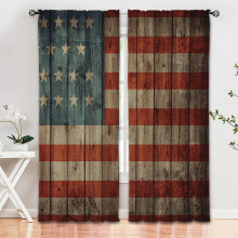 National Flag Curtains 2-Panel Retro Blackout Drapes with