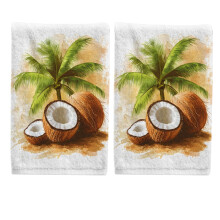 Palm Coconut Tree Hand Towels Cotton 15.5x29.5 Inch
