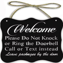 Retro Wooden Notice Sign Do Not Knock or Ring Doorbell 6x9