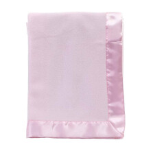 Soft Satin-Edge Fleece Blanket Pink Lightweight