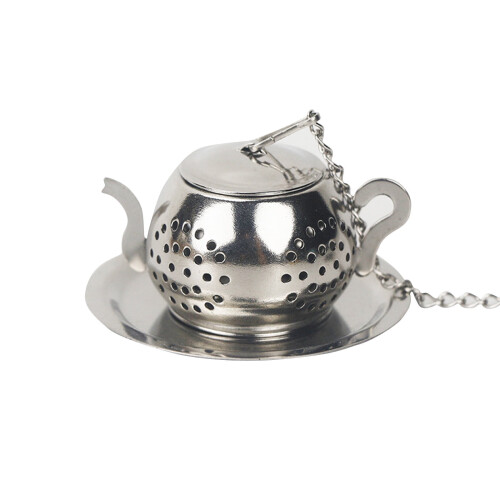 Stainless Steel Tea Infuser with Chain Hook and Lid 1