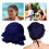Women's Elastic Ruffle Swim Cap Navy Blue 5