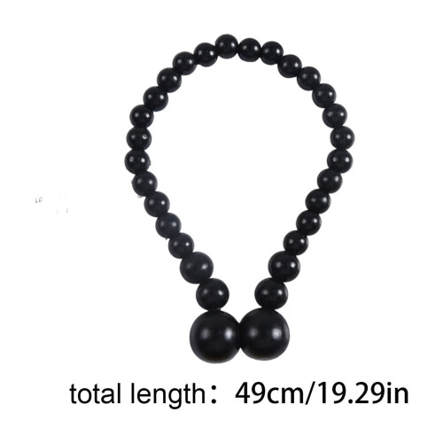 Magnetic Curtain Tieback Wooden Strap 19.29 in Adjustable 2