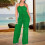 Women's Sleeveless Solid Jumpsuit Wide Leg Drawstring Waist 1