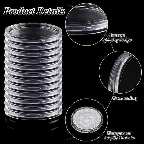 Clear Coin Capsules 30mm Storage Boxes 100 pcs 2