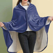 Women's Soft Sherpa Wearable Blanket Shawl Wrap with Snap