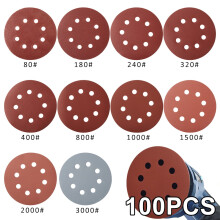 NewSoul Alumina Sanding Discs 5 Inch 8-Hole 100pcs