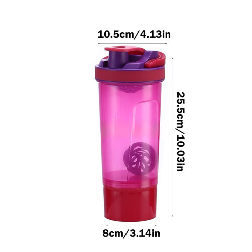 Red Protein Shaker Bottle 24 Oz with Mixing Ball 1