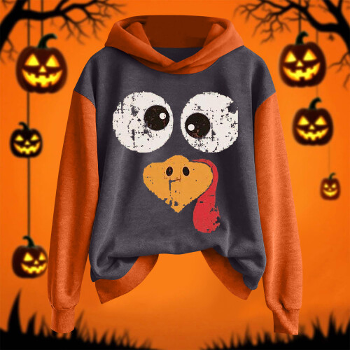 Women's Dark Gray Hoodie Soft Polyester Asymmetric Hem