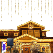 LED Christmas Lights Decorative Solar Garland 8 Modes Waterproof 7 m — outdoor fairy lights, hanging icicle lights