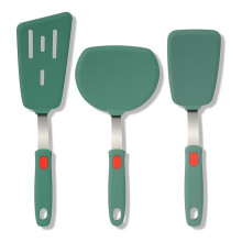 Silicone Spatula Turner Set Stainless Steel Inside Kitchen Utensils Set Silicone Pan Pan Pan Spatula