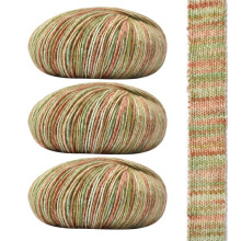 Cotton Yarn for Crochet and Knitting 3 Rolls Colorful Soft