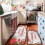 Christmas kitchen rugs set red floral 2 pcs 4