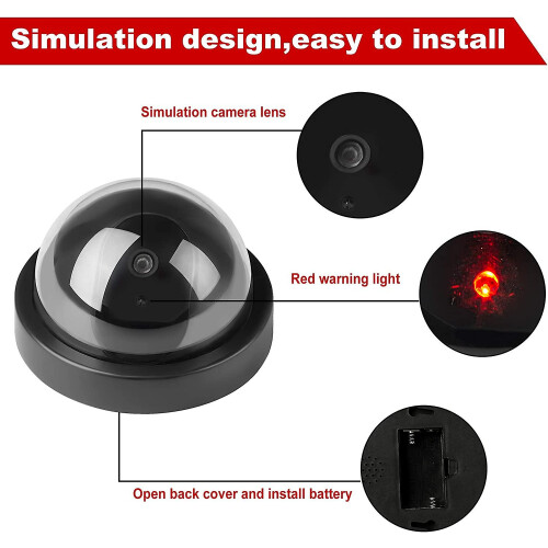 Dummy CCTV Dome Camera with LED Flashing Light 1 Pack 2