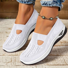 Women's Loafers Slip-On Flat Shoes White Size 43