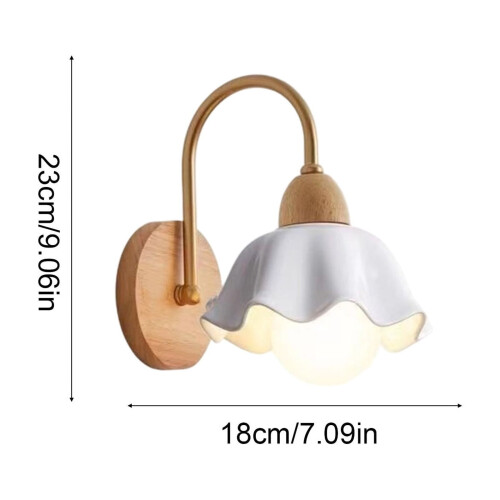 LED Wall Lamp Ceramic White 9.05x7.09 Inches 1-Pack 2
