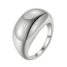 Women's Gold-Plated Geometric Dome Ring Adjustable Size