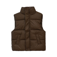 Warm Hooded Vest Lightweight Winter Spring Outerwear Coffee