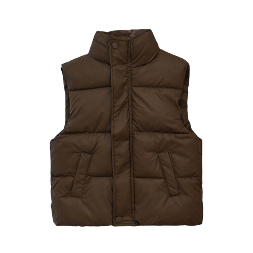 Warm Hooded Vest Lightweight Winter Spring Outerwear Coffee