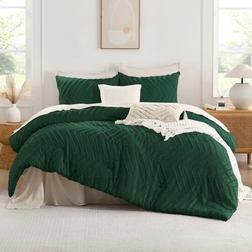 Emerald Green King Comforter Set Boho Forest Vintage 1