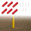 Beach Volleyball Line Marker Red 6-Pack with Anchors 8