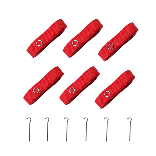 Beach Volleyball Line Marker Red 6-Pack with Anchors 1