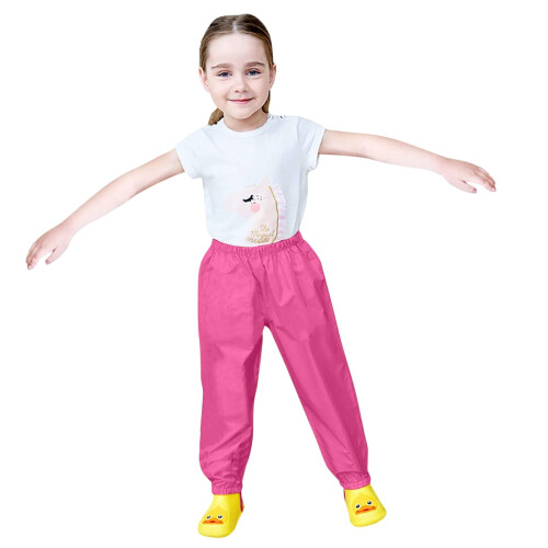 Kids Rain Pants Waterproof Windproof Lightweight Reflective 2