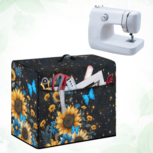 Sunflower Butterfly Dust Cover for Sewing Machine Soft 2