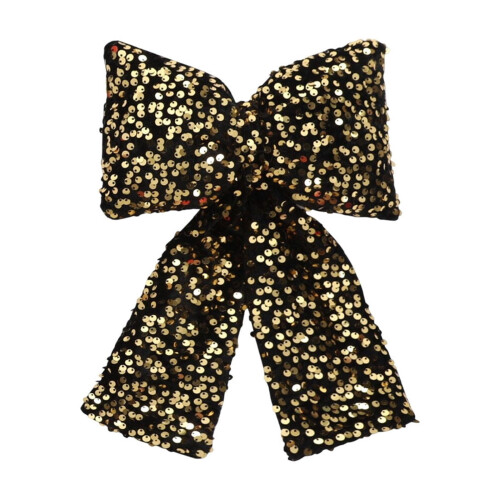 Sequined Christmas Bow Pendant Black 2