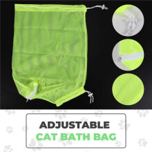 Pet Cat Grooming Washing Bath Bag, Scratching Biting Restraint Polyester Mesh Bag For Shower, Cleaning Ear, Cutting Nails, Medicine Feeding