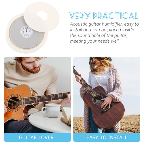 Acoustic Guitar Humidifier Round White ABS 1 pc 1