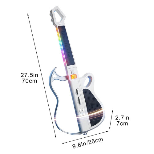 White Electronic Guitar for Beginners, Foldable with Smart 1