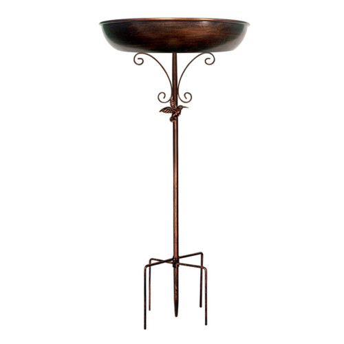 Iron Bird Bath Rustproof Adjustable Height 3-Section 1