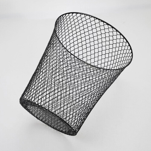 Black Iron Wire Waste Bin Minimalist Outdoor 2 pcs 1