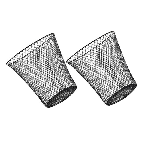 Black Iron Wire Waste Bin Minimalist Outdoor 2 pcs 2