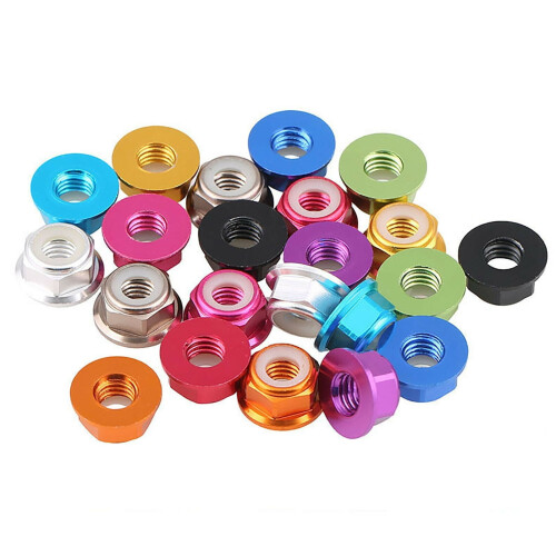 Aluminum Alloy Hex Flange Lock Nuts M2–M6 4 pcs 2