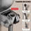 AuroraX Shower Head Holder Gray Adjustable Wall Mount with 5