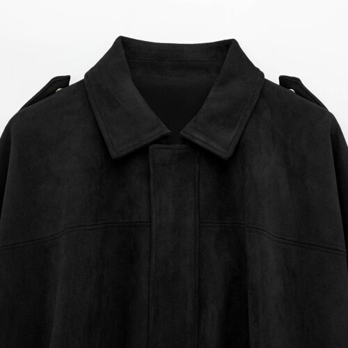 Women's Faux Suede Cropped Motorcycle Jacket 1