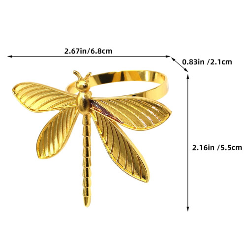 Napkin Buckles Gold Circle Rings 4 Pcs 1